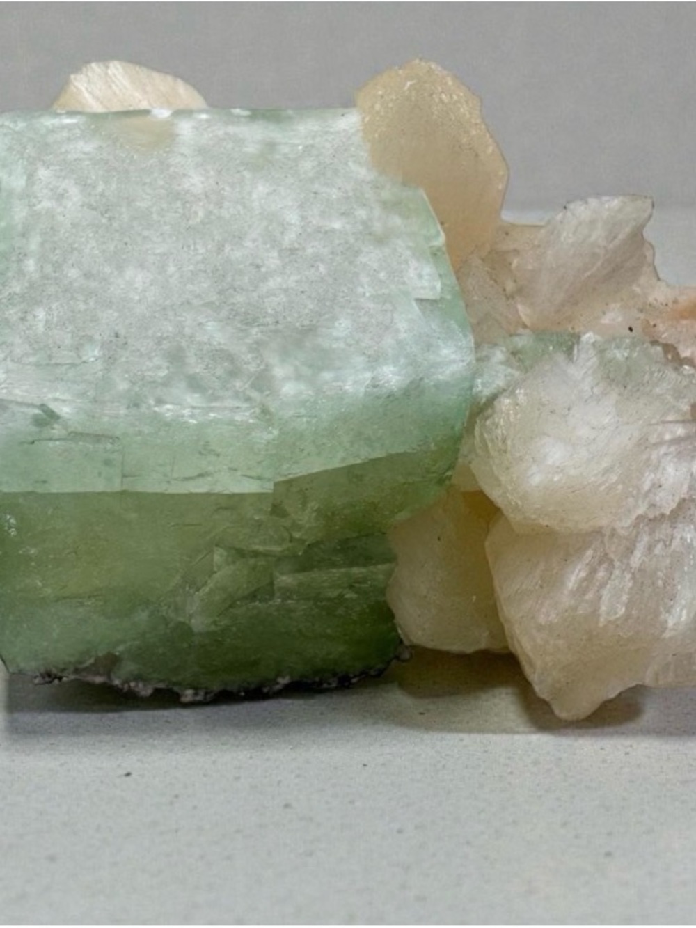 Natural Apophylite on Stilbite Specimen